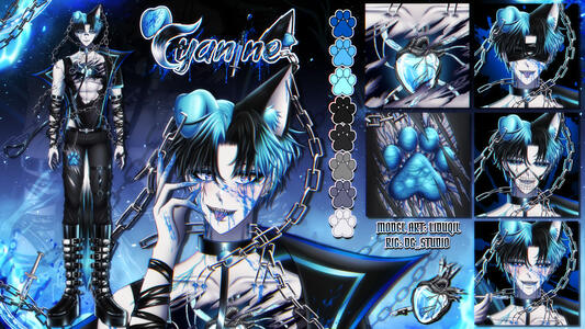 vtuber model art commission for @cyaninevt ♡